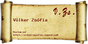 Völker Zsófia névjegykártya